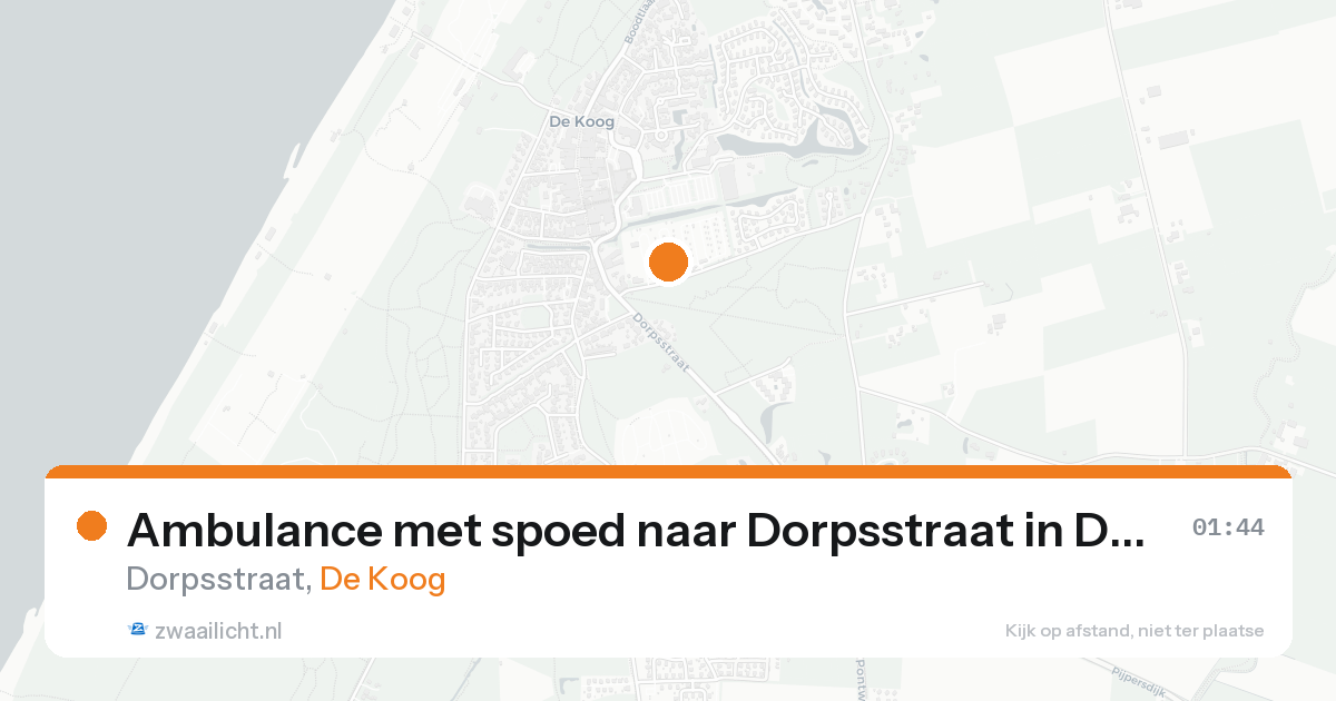 Ambulance met spoed naar Dorpsstraat in De Koog — 29 mei 2026
