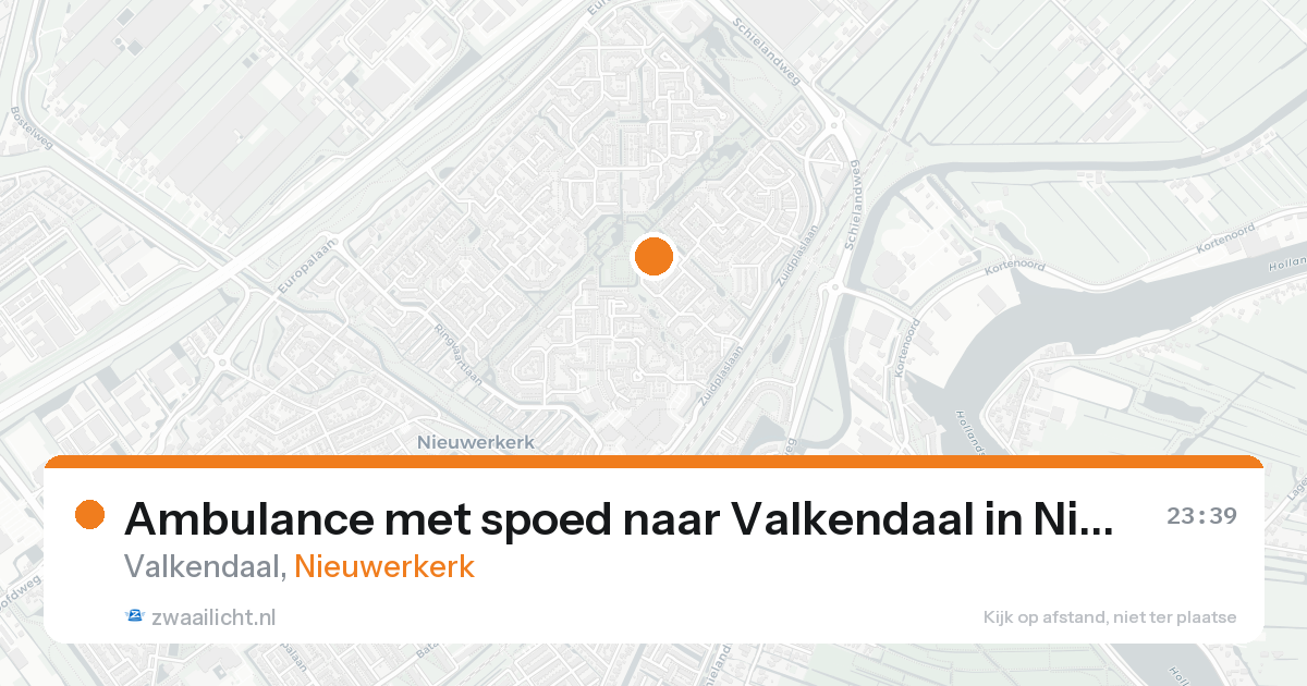 Ambulance met spoed naar Valkendaal in Nieuwerkerk — 15 aug 2026