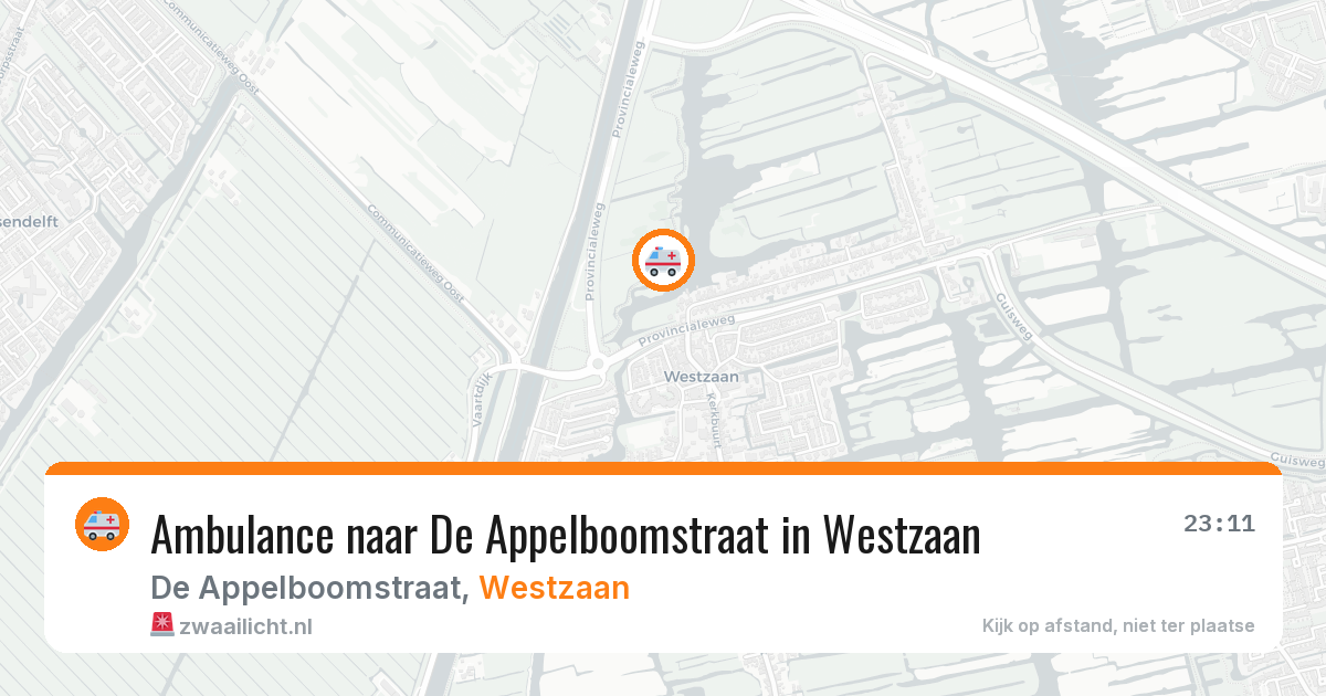 Ambulance naar De Appelboomstraat in Westzaan — 19 jul 2026