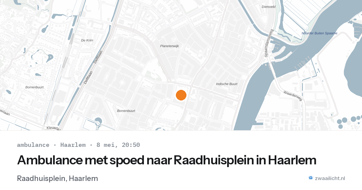 Ambulance met spoed naar Raadhuisplein in Haarlem — 8 mei 2026