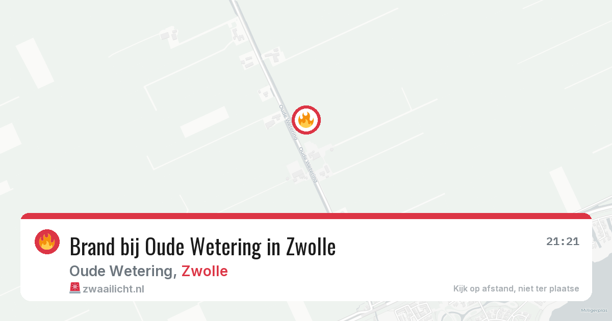 Brand bij Oude Wetering in Zwolle — 5 aug 2026