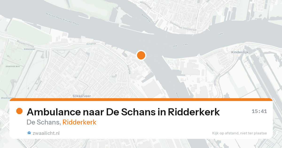 Ambulance naar De Schans in Ridderkerk — 20 aug 2026