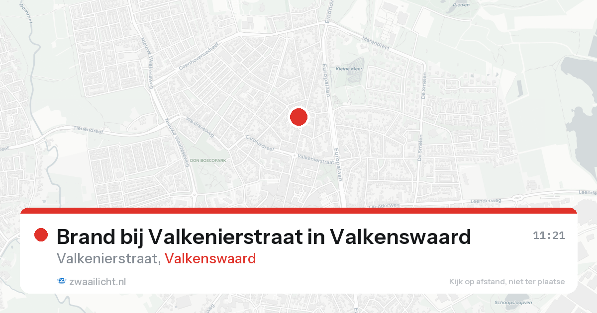 Brand bij Valkenierstraat in Valkenswaard — 23 apr 2026