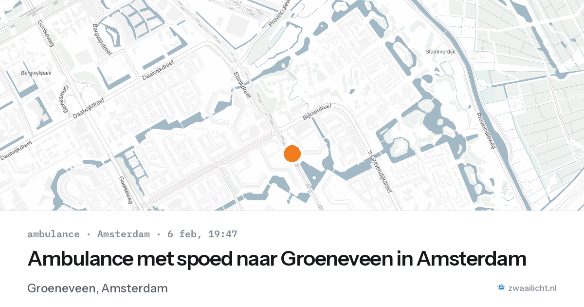 Ambulance met spoed naar Groeneveen in Amsterdam — 6 feb 2026