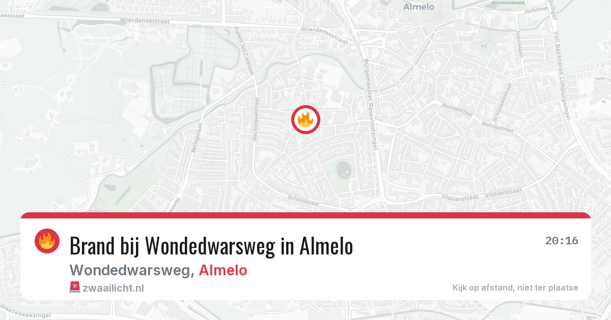 Brand bij Wondedwarsweg in Almelo — 10 aug 2026