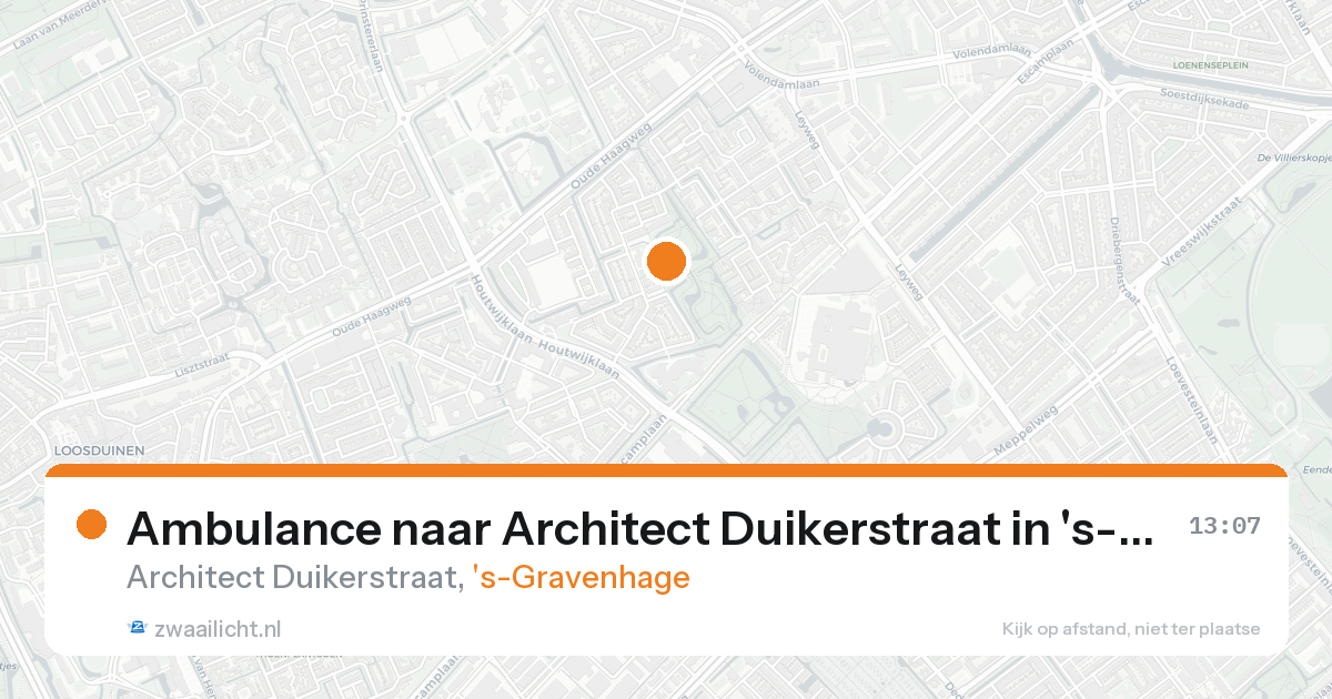 Ambulance naar Architect Duikerstraat in 's-Gravenhage — 21 aug 2026