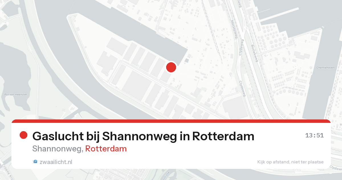 Gaslucht bij Shannonweg in Rotterdam — 25 aug 2026