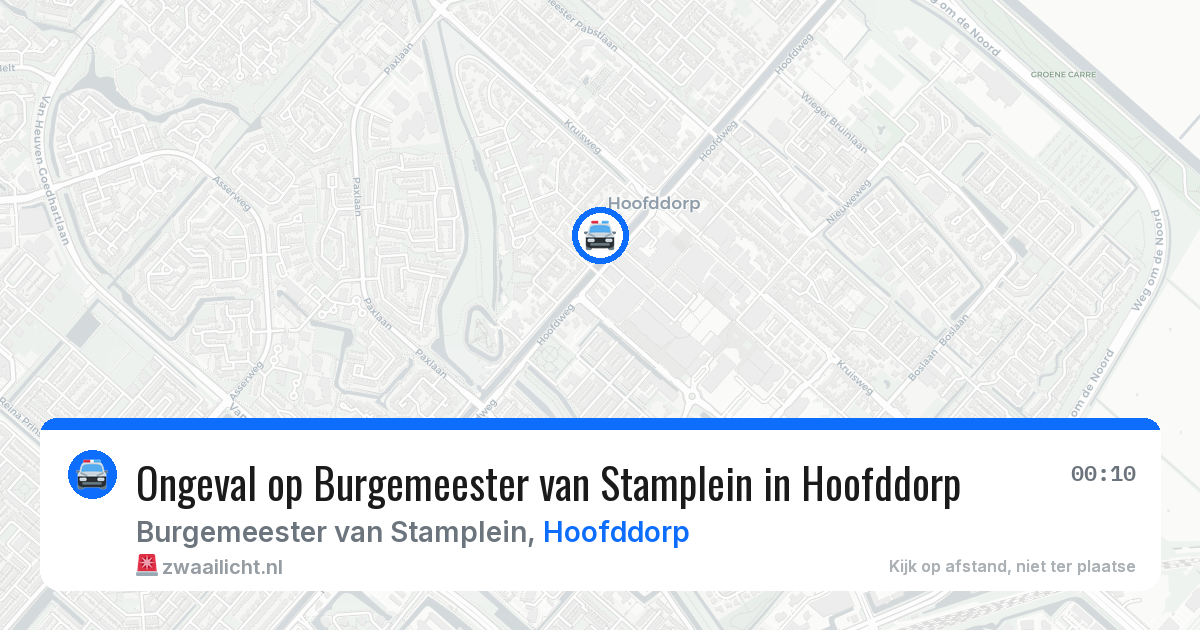 Ongeval op Burgemeester van Stamplein in Hoofddorp — 27 apr 2026