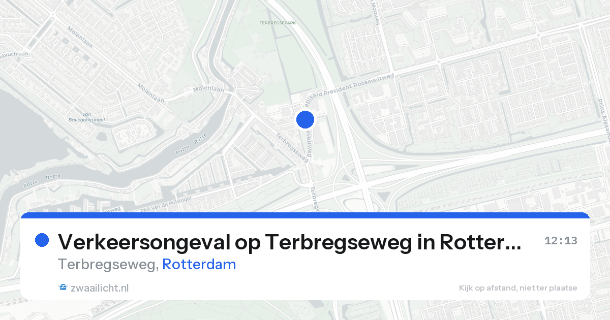 Verkeersongeval op Terbregseweg in Rotterdam — 10 jul 2026