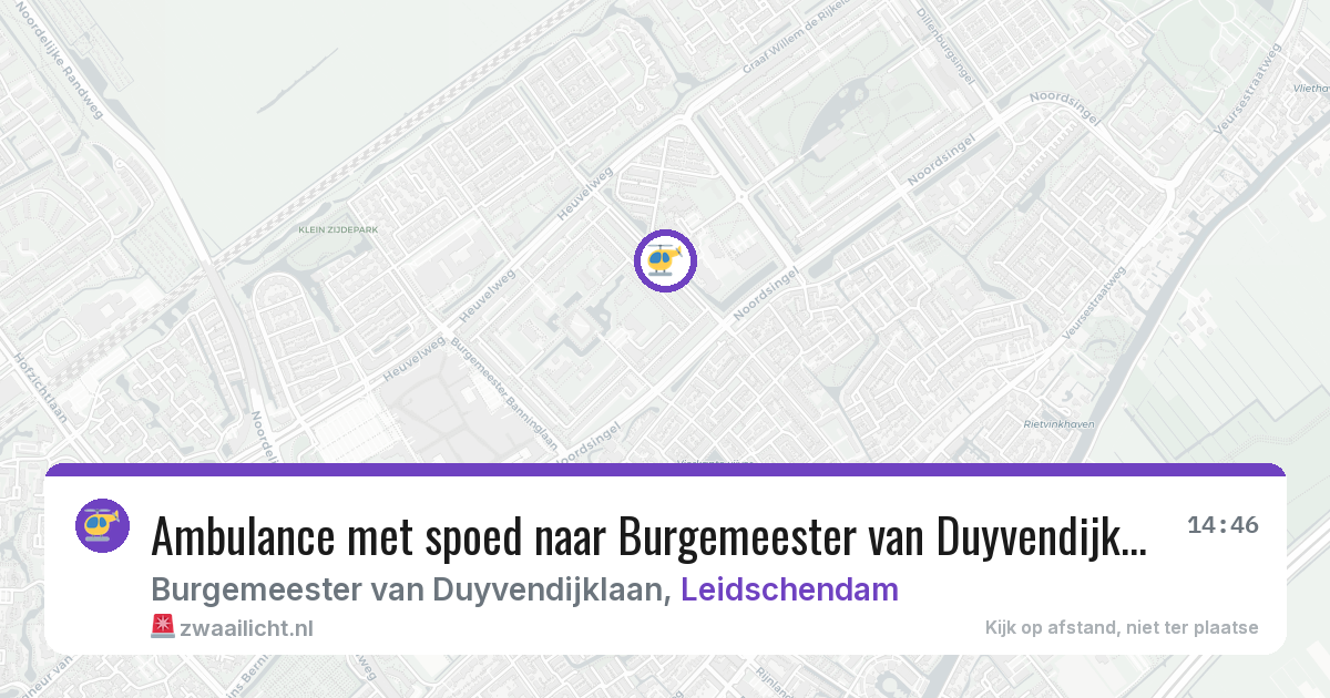 Ambulance met spoed naar Burgemeester van Duyvendijklaan in Leidschendam — 29 jun 2026
