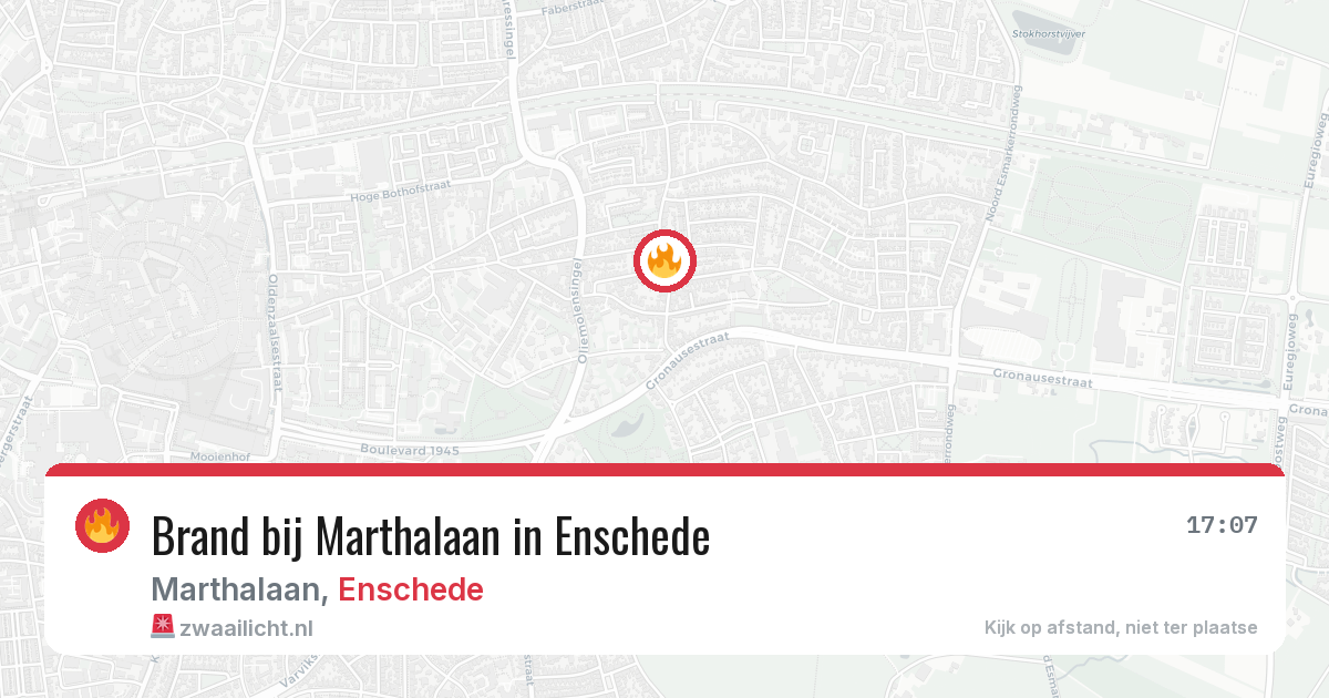 Brand bij Marthalaan in Enschede — 9 jun 2026