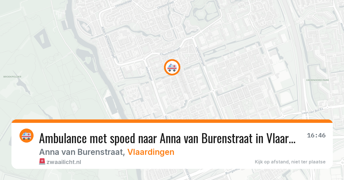 Ambulance met spoed naar Anna van Burenstraat in Vlaardingen — 22 jun 2026