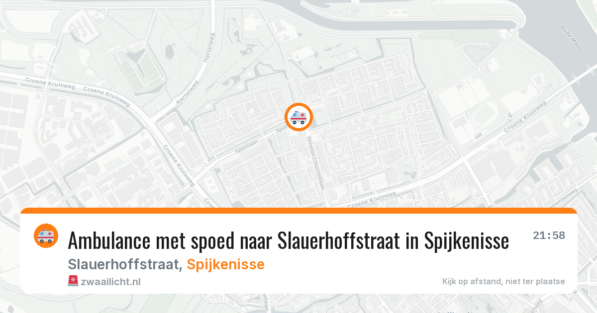 Ambulance met spoed naar Slauerhoffstraat in Spijkenisse — 8 aug 2026