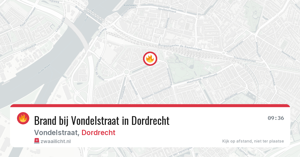Brand bij Vondelstraat in Dordrecht — 27 jun 2026
