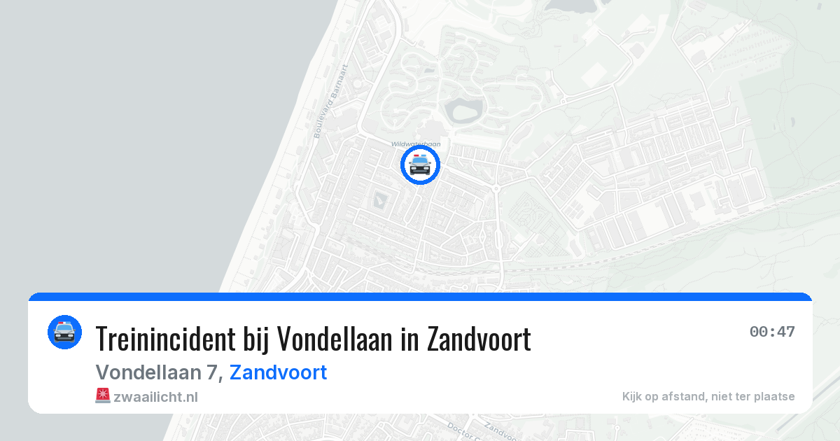 Treinincident bij Vondellaan in Zandvoort — 24 mei 2026
