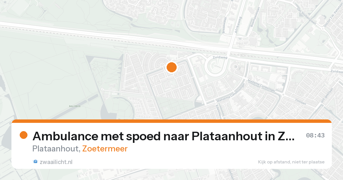 Ambulance met spoed naar Plataanhout in Zoetermeer — 21 aug 2026