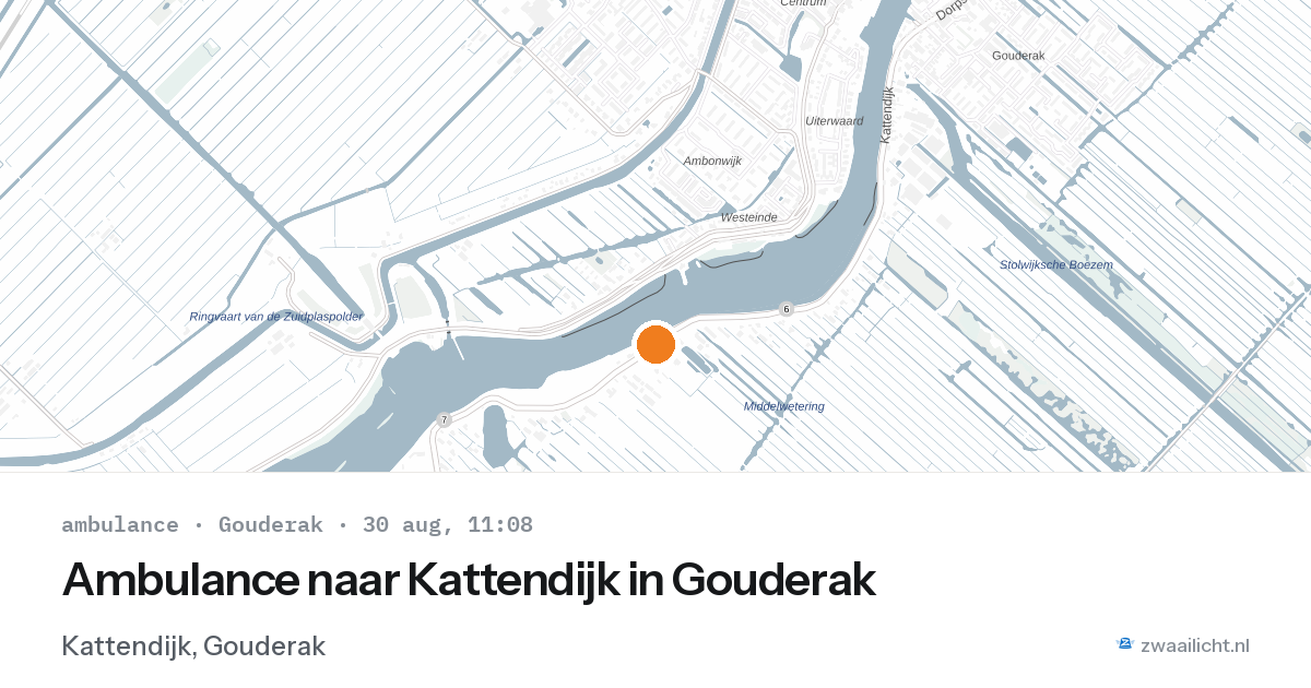 Ambulance naar Kattendijk in Gouderak — 30 aug 2026