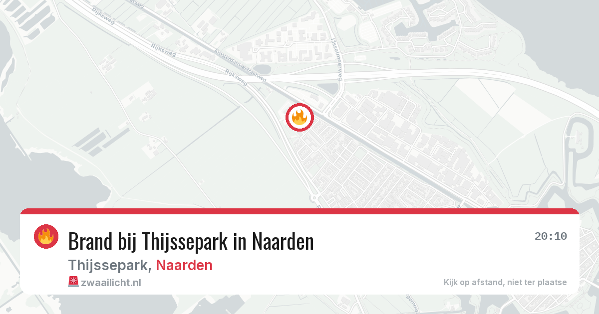 Brand bij Thijssepark in Naarden — 4 jun 2026