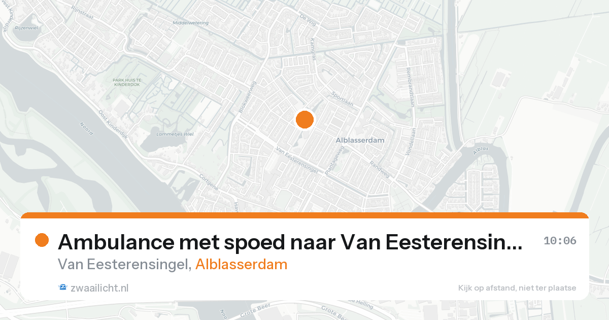 Ambulance met spoed naar Van Eesterensingel in Alblasserdam — 20 aug 2026