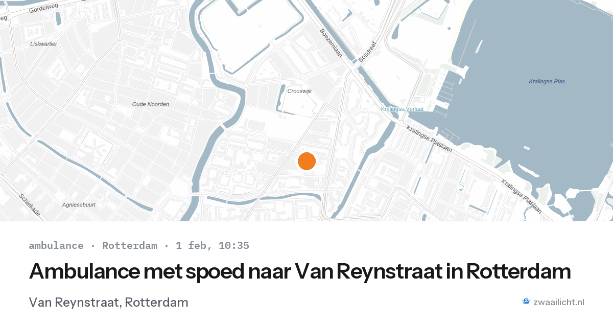 Ambulance met spoed naar Van Reynstraat in Rotterdam — 1 feb 2026