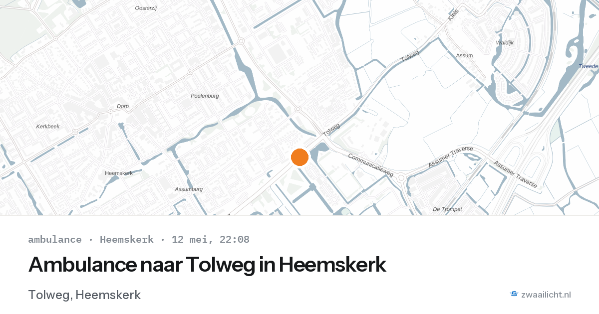 Ambulance naar Tolweg in Heemskerk — 12 mei 2026