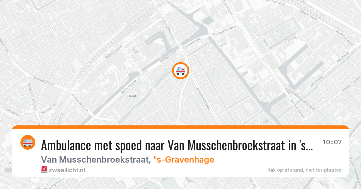 Ambulance met spoed naar Van Musschenbroekstraat in 's-Gravenhage — 14 jul 2026