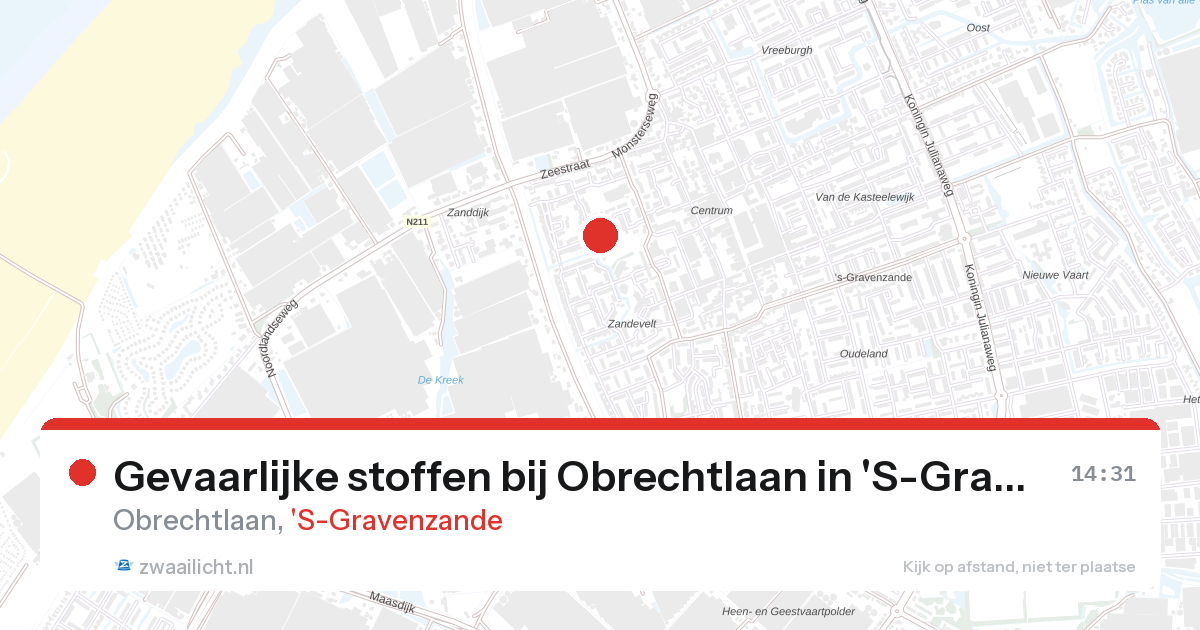 Gevaarlijke stoffen bij Obrechtlaan in 'S-Gravenzande — 27 aug 2026