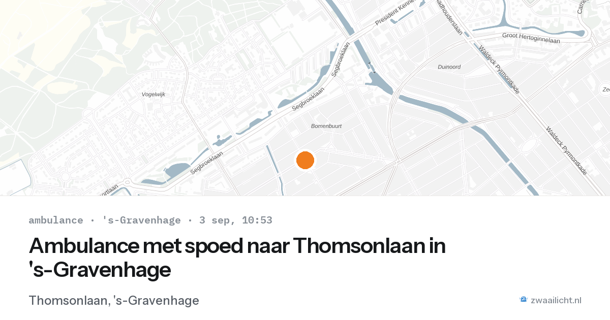 Ambulance met spoed naar Thomsonlaan in 's-Gravenhage — 3 sep 2026