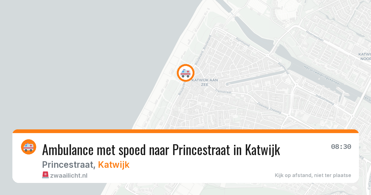 Ambulance met spoed naar Princestraat in Katwijk — 12 aug 2026