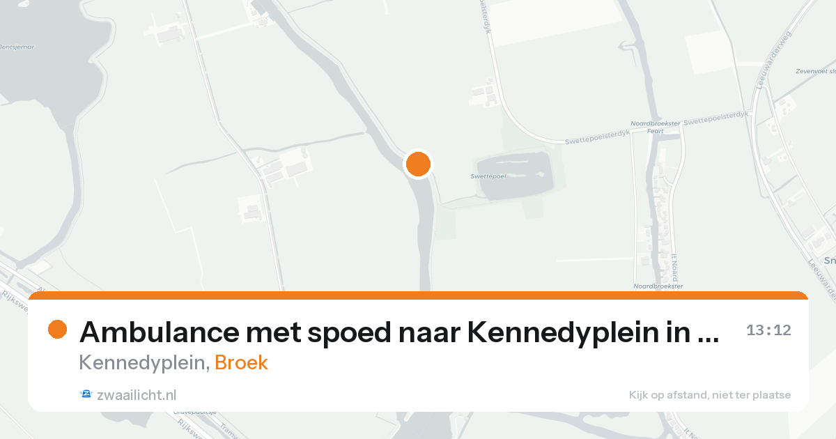 Ambulance met spoed naar Kennedyplein in Broek — 12 aug 2026