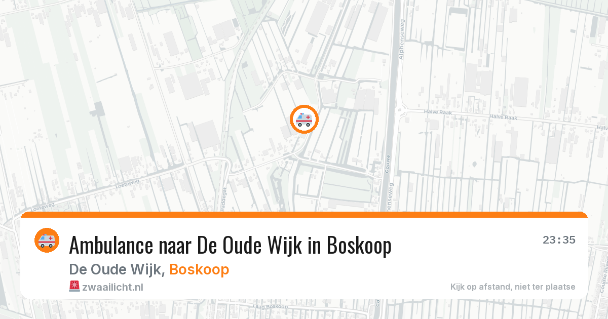 Ambulance naar De Oude Wijk in Boskoop — 6 aug 2026