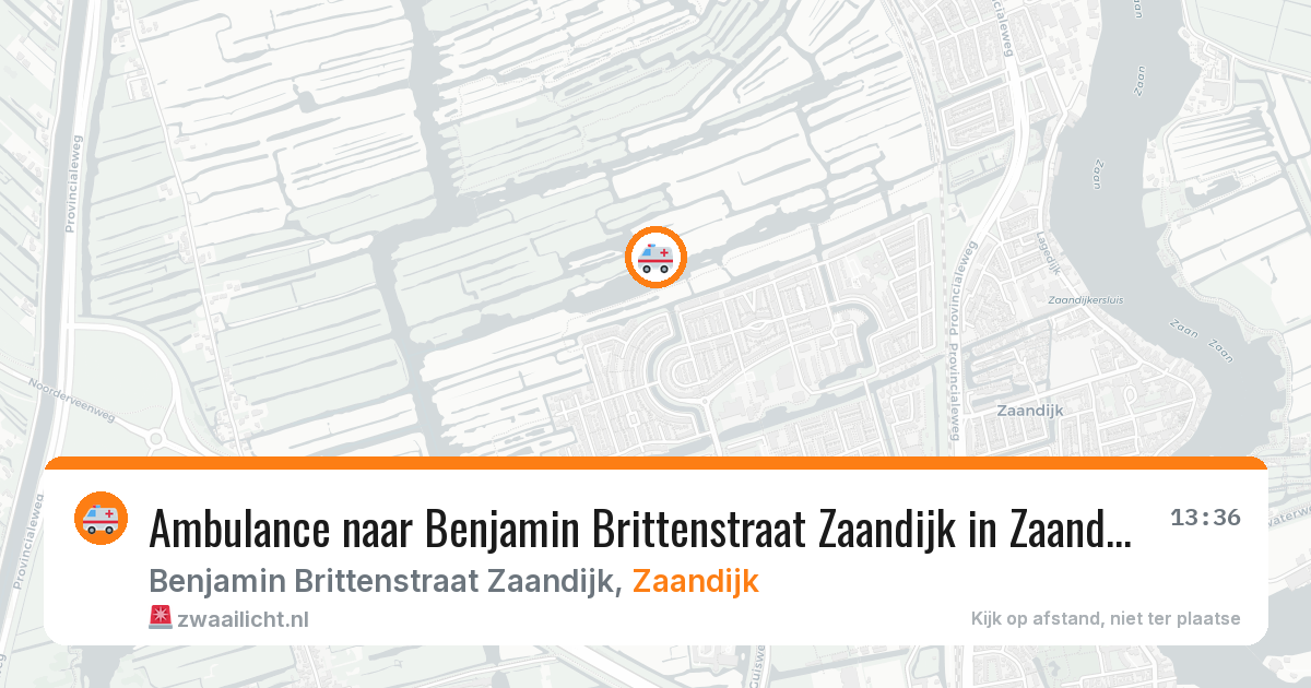 Ambulance naar Benjamin Brittenstraat Zaandijk in Zaandijk — 13 jul 2026