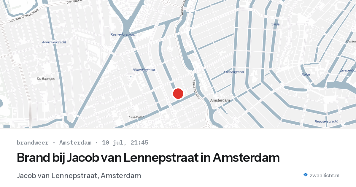 Brand bij Jacob van Lennepstraat in Amsterdam — 10 jul 2026