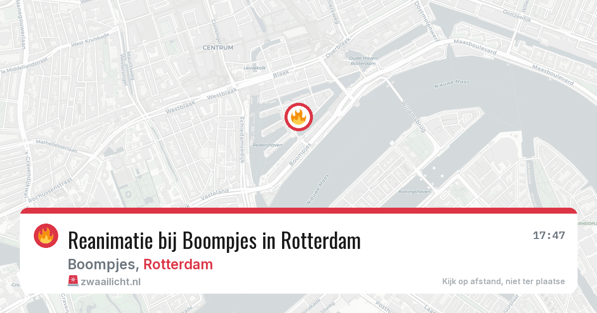 Reanimatie bij Boompjes in Rotterdam — 9 mei 2026