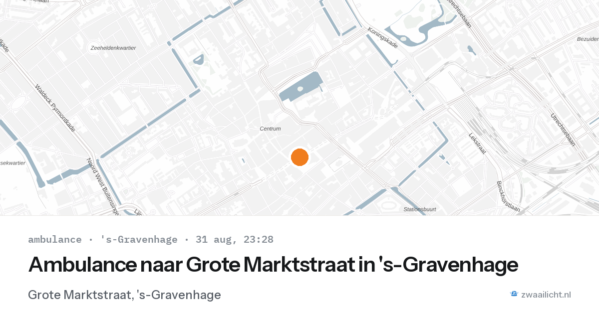 Ambulance naar Grote Marktstraat in 's-Gravenhage — 31 aug 2026