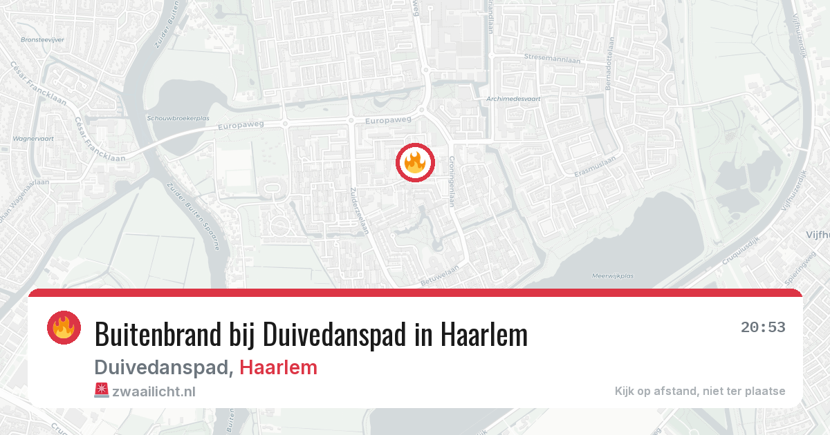 Buitenbrand bij Duivedanspad in Haarlem — 1 jul 2026