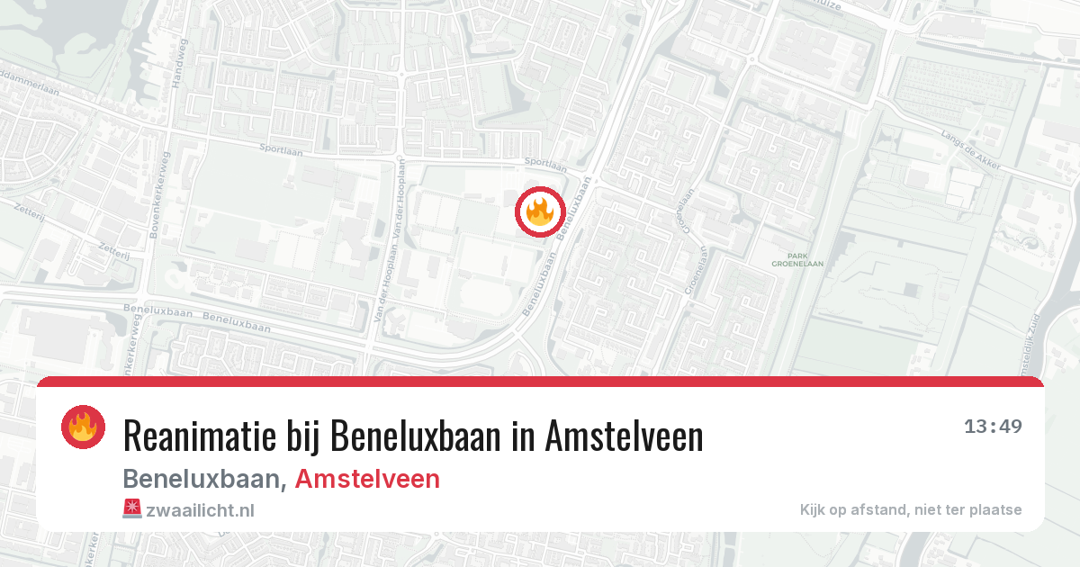 Reanimatie bij Beneluxbaan in Amstelveen — 1 jul 2026