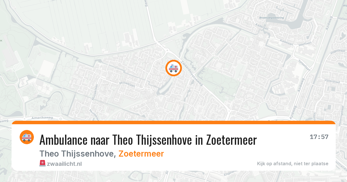 Ambulance naar Theo Thijssenhove in Zoetermeer — 31 jul 2026