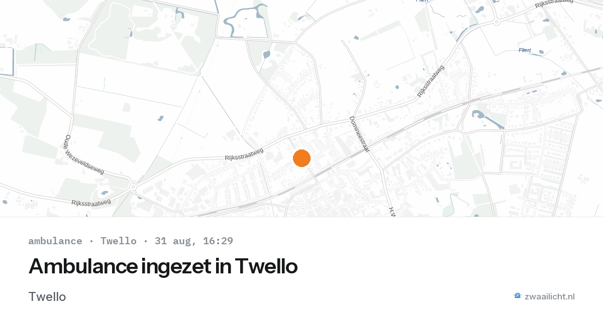 Ambulance ingezet in Twello — 31 aug 2026