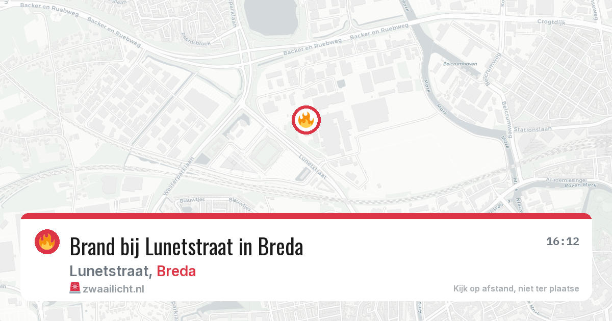 Brand bij Lunetstraat in Breda — 25 jul 2026