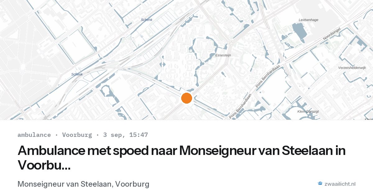 Ambulance met spoed naar Monseigneur van Steelaan in Voorburg — 3 sep 2026