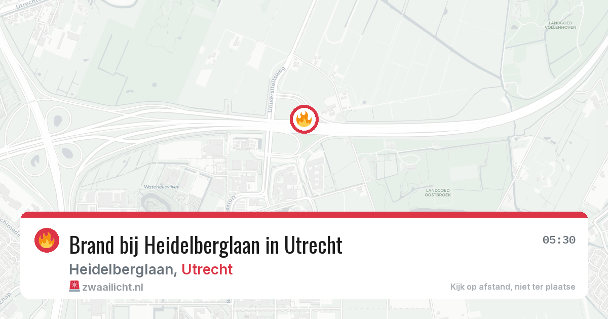 Brand bij Heidelberglaan in Utrecht — 11 apr 2026