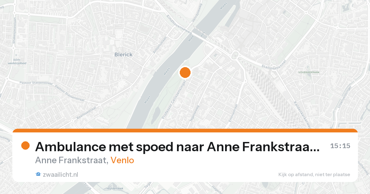 Ambulance met spoed naar Anne Frankstraat in Venlo — 22 aug 2026