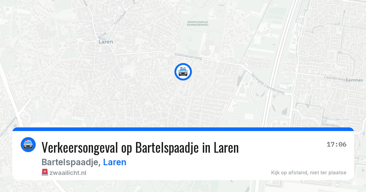 Verkeersongeval op Bartelspaadje in Laren — 8 mei 2026
