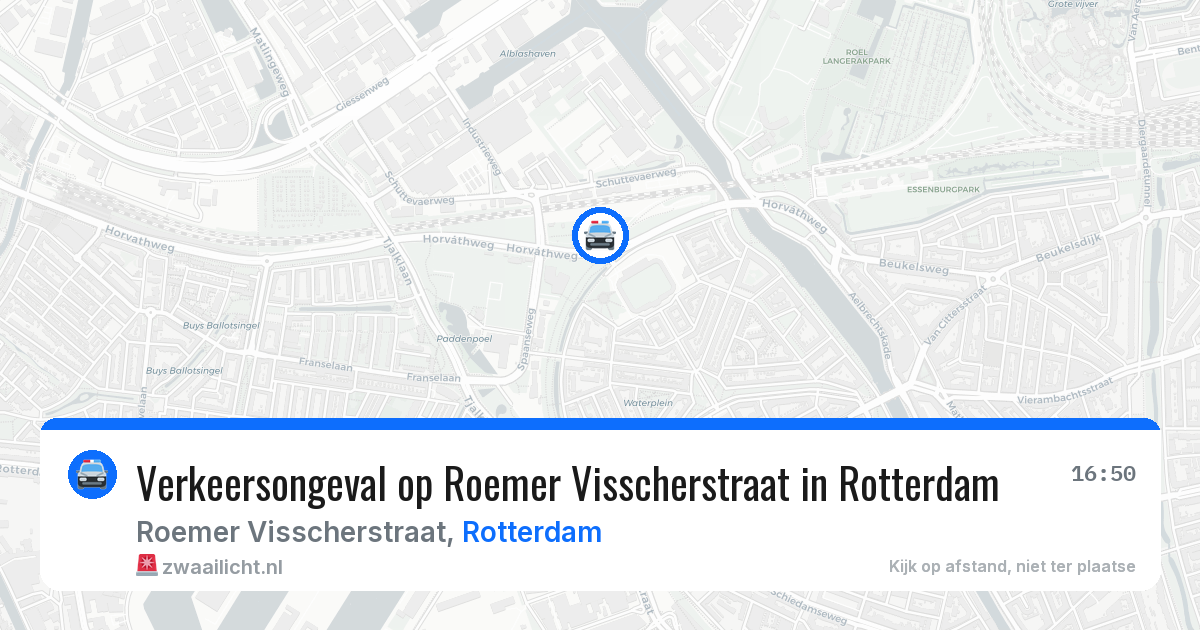 Verkeersongeval op Roemer Visscherstraat in Rotterdam — 25 mei 2026