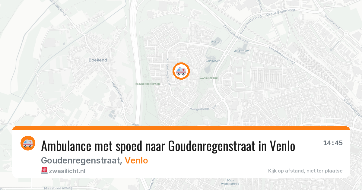 Ambulance met spoed naar Goudenregenstraat in Venlo — 31 mei 2026