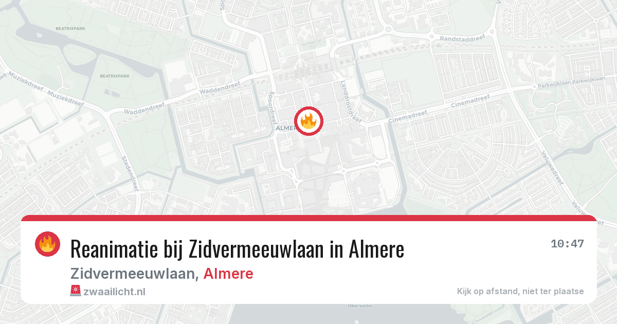 Reanimatie bij Zidvermeeuwlaan in Almere — 7 mei 2026