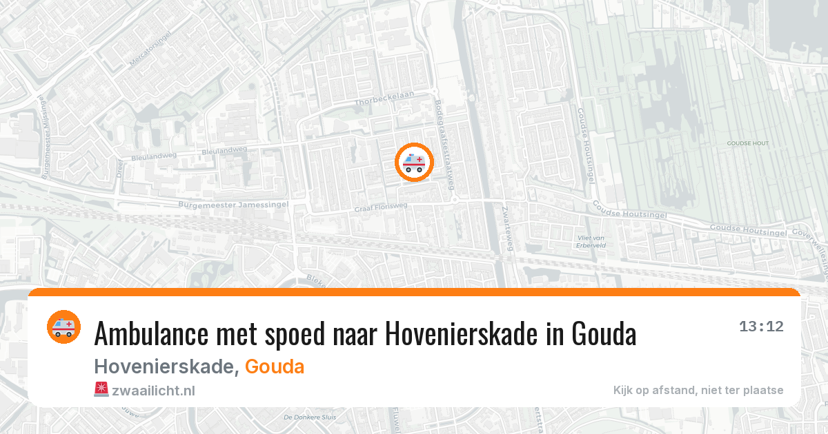 Ambulance met spoed naar Hovenierskade in Gouda — 12 feb 2026