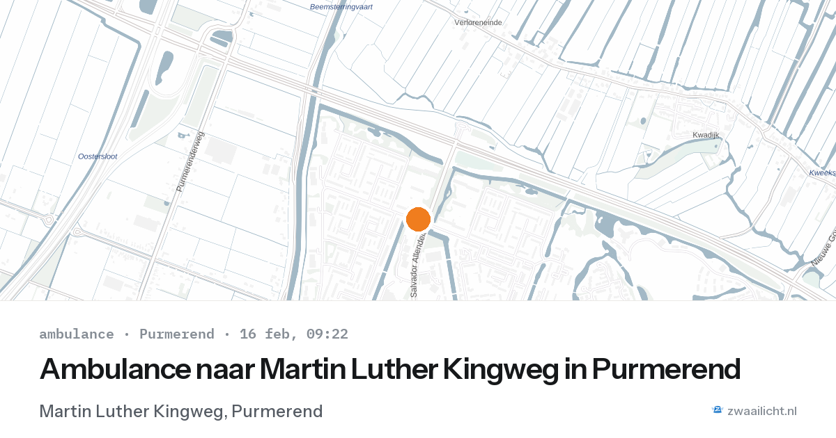 Ambulance naar Martin Luther Kingweg in Purmerend — 16 feb 2026
