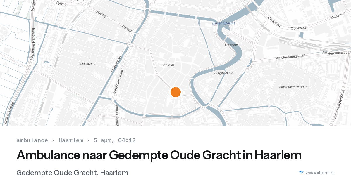 Ambulance naar Gedempte Oude Gracht in Haarlem — 5 apr 2026
